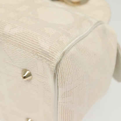 Christian Dior Cannage Handbag Canvas, WHITE, CANVAS, Handbag