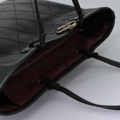 Chanel Fever Tote Quilted Caviar, BLACK, LEATHER, Tote bag