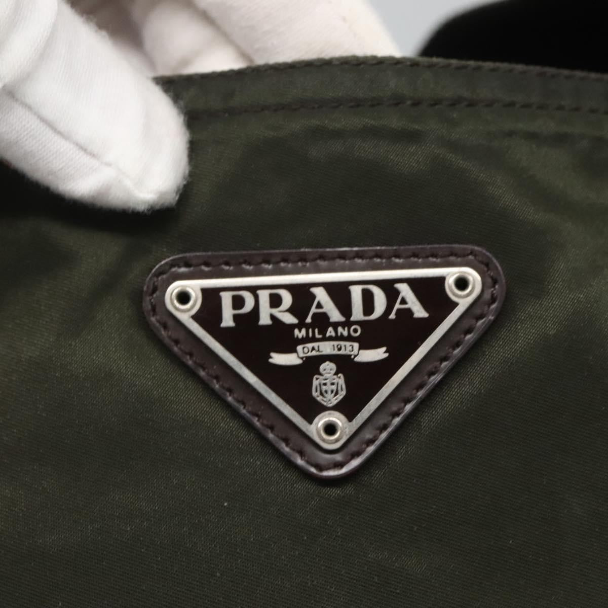 Prada Vintage Convertible Zip Tote Tessuto, KHAKI, NYLON, Tote bag