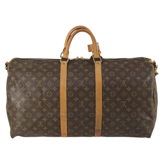 Louis Vuitton Keepall Bandouliere Bag Monogram Canvas, BROWN, CANVAS, Travel bag