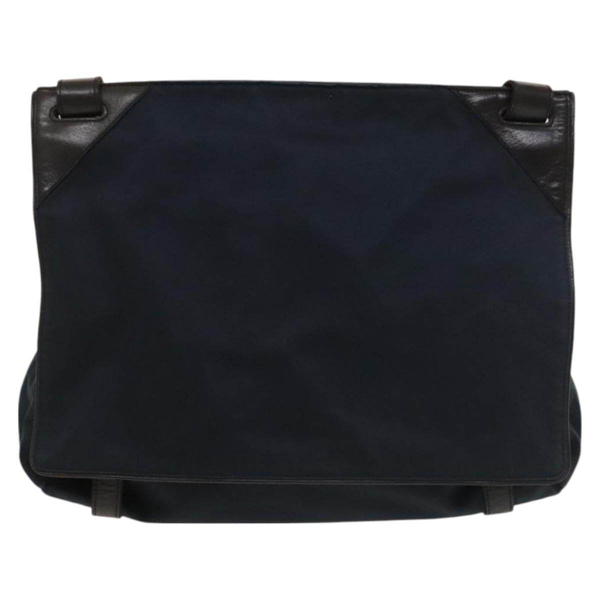 Bottega Veneta Vintage Flap Shoulder Bag Cotton, NAVY, COTTON, Shoulder bag