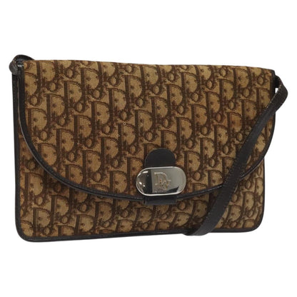 Christian Dior Vintage Trotter Shoulder Bag Canvas, BROWN, CANVAS, Shoulder bag