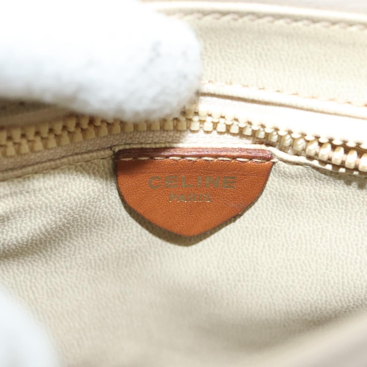 Celine Flap Shoulder Bag Leather, BEIGE, LEATHER, Shoulder bag