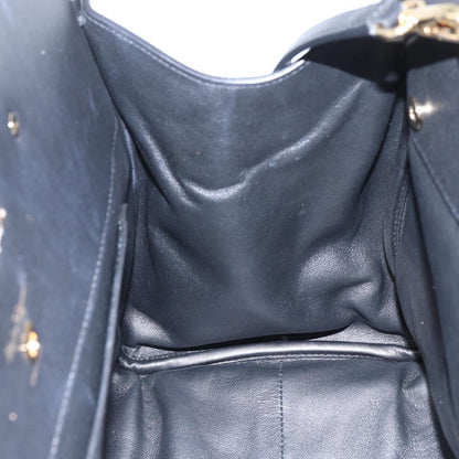 Salvatore Ferragamo Studio Satchel Leather, BLACK, LEATHER, Handbag