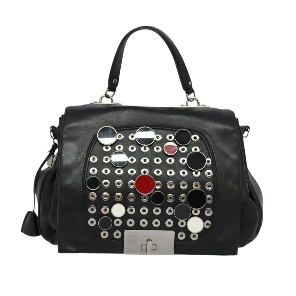 Celine Handbag Leather, BLACK, LEATHER, Handbag