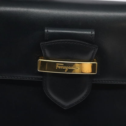 Salvatore Ferragamo Vintage Handbag Leather, BLACK, LEATHER, Handbag