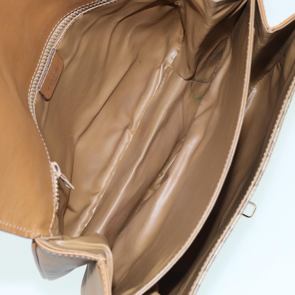 Celine Macadam Shoulder Bag PVC Leather, BEIGE, CANVAS, Shoulder bag