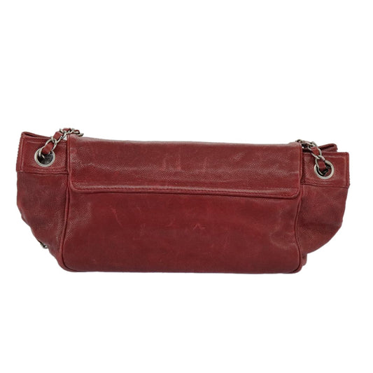 Chanel Lax Accordion Camera Bag Leather, RED, LEATHER, Shoulder bag