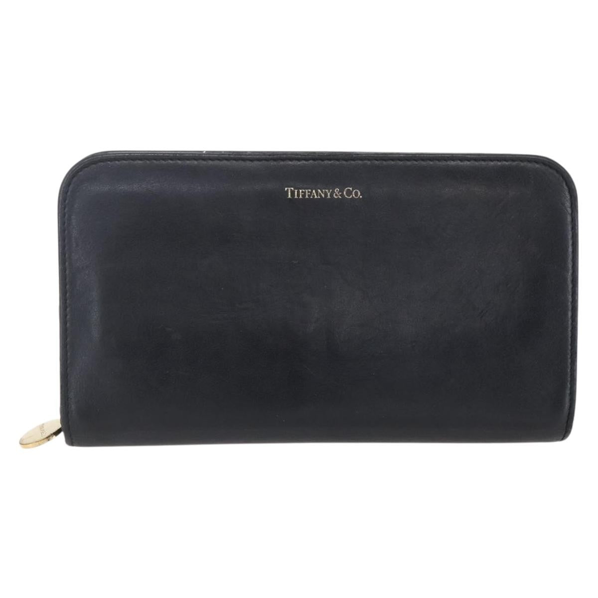 Tiffany & Co. Zip Around Wallet Leather, BLACK, LEATHER, Wallets