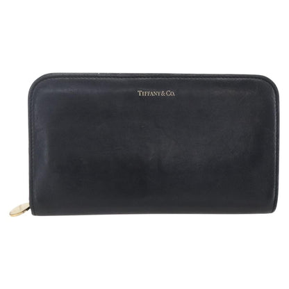 Tiffany & Co. Zip Around Wallet Leather, BLACK, LEATHER, Wallets