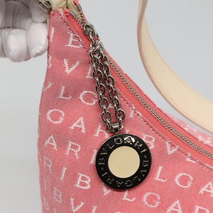 Bvlgari B.Zero1 Logomania Bag Canvas with Leather, PINK, CANVAS, Shoulder bag