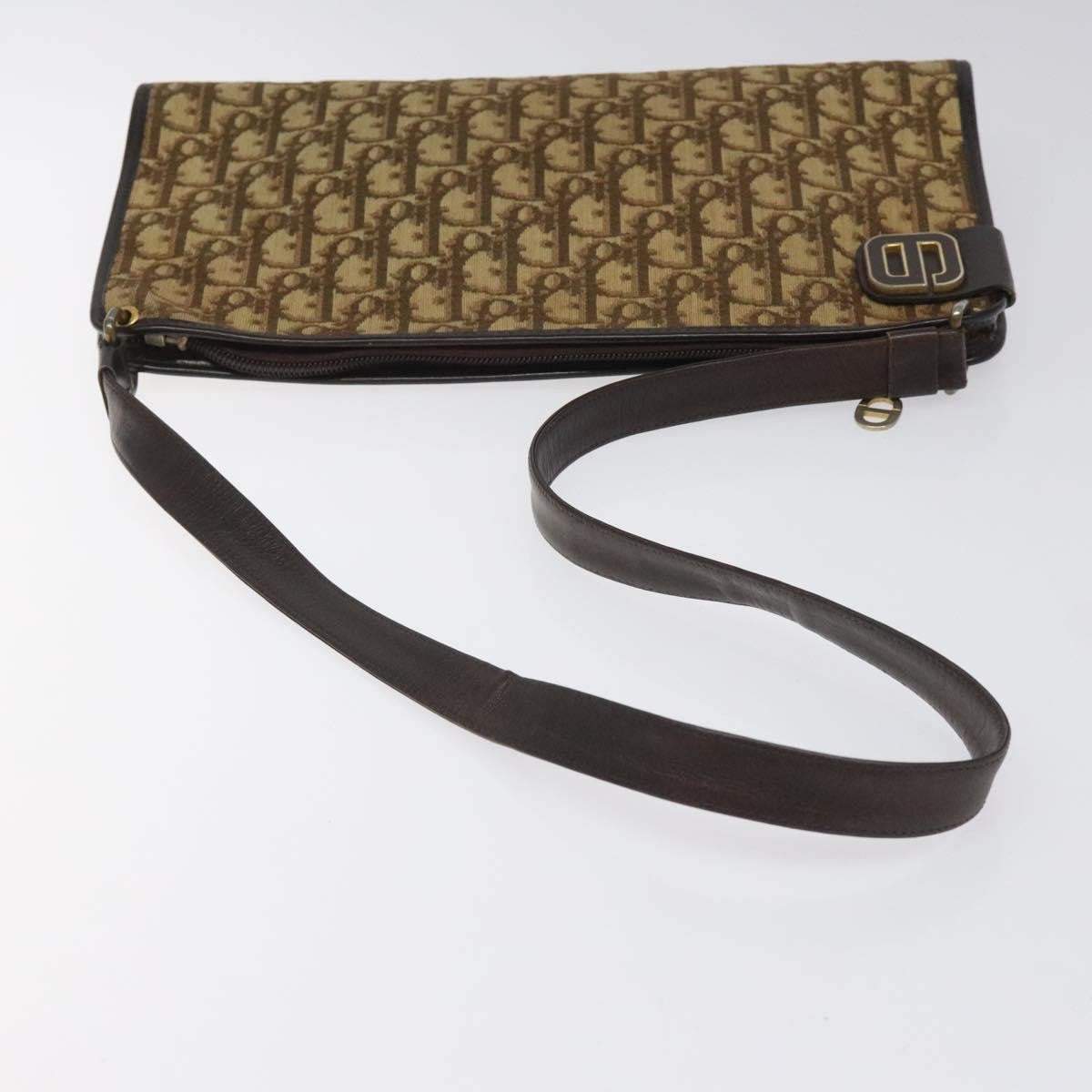 Christian Dior Vintage Trotter Shoulder Bag Canvas, BROWN, CANVAS, Shoulder bag