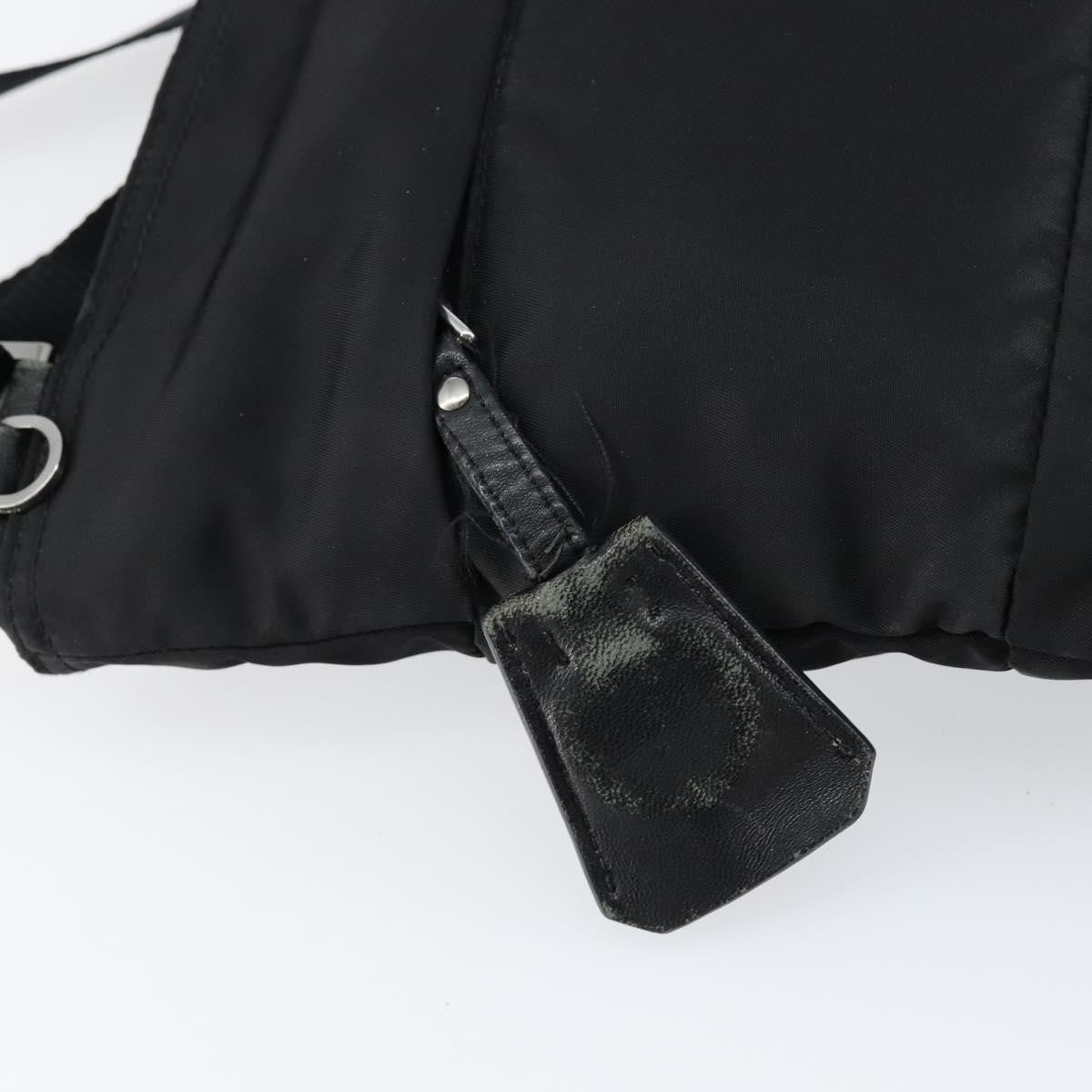 Prada Zip Messenger Bag Horizontal Quilt Tessuto, BLACK, NYLON, Shoulder bag