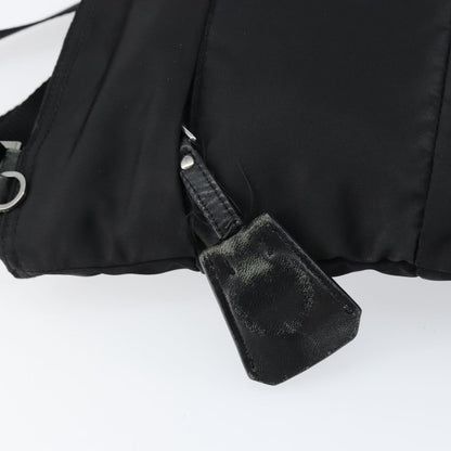 Prada Zip Messenger Bag Horizontal Quilt Tessuto, BLACK, NYLON, Shoulder bag