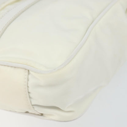 Prada Vintage Tote Tessuto with Leather, WHITE, NYLON, Tote bag