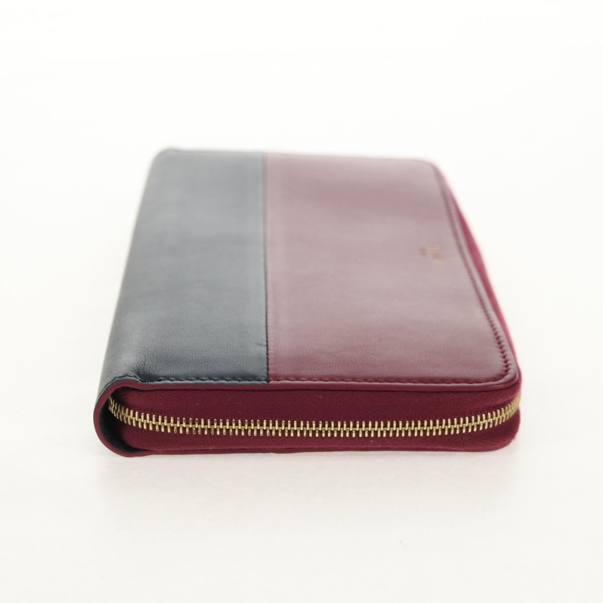 Celine Multifunction Flap Wallet Leather, BURGUNDY, LEATHER, Wallets