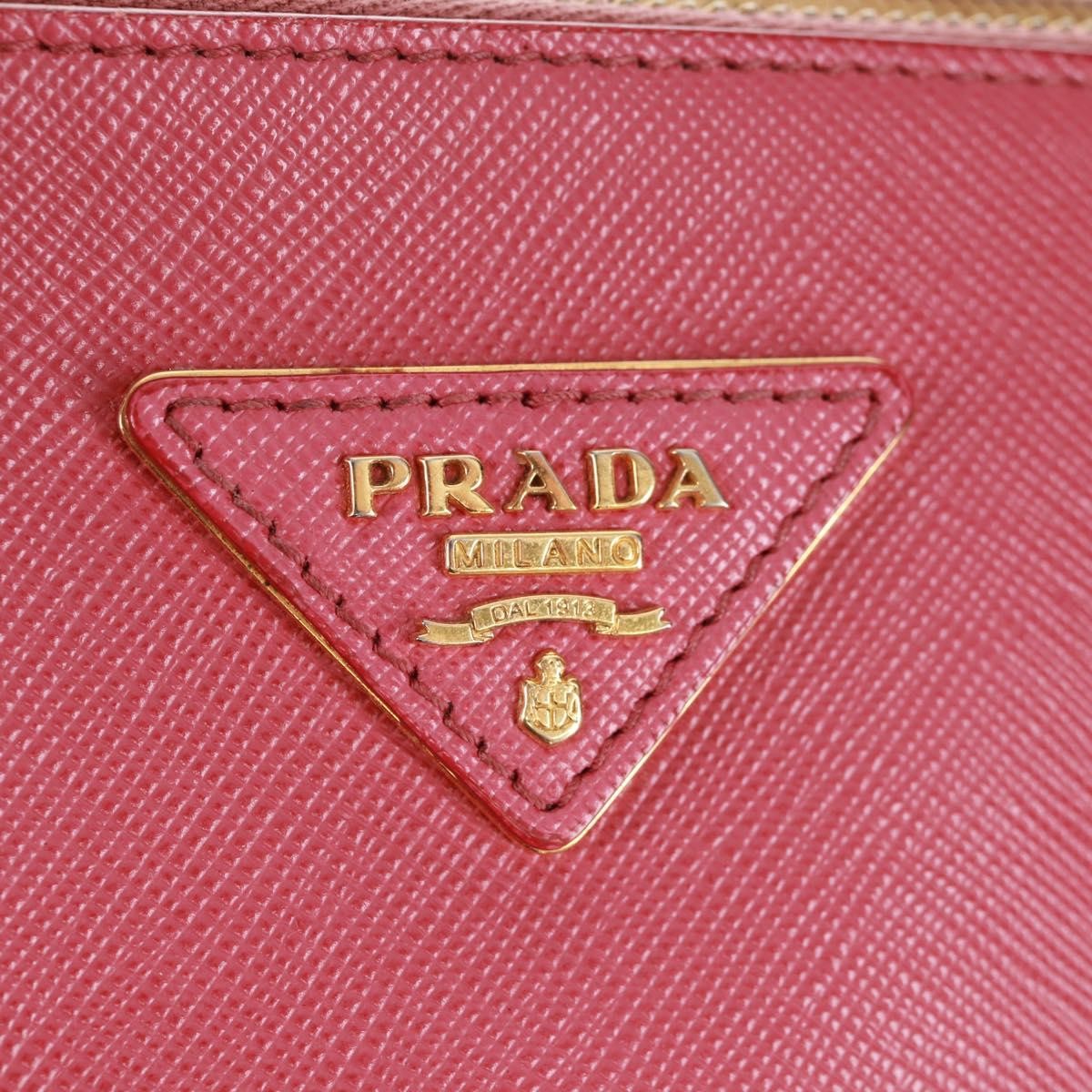 Prada Double Zip Lux Tote Saffiano Leather, Pink, Leather, Handbag