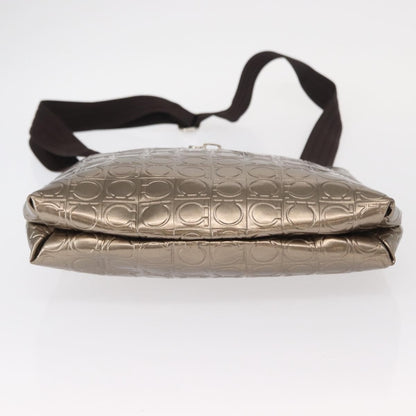 Salvatore Ferragamo Gancini Shoulder Bag Patent Leather, GOLD, PATENT_LEATHER, Shoulder bag