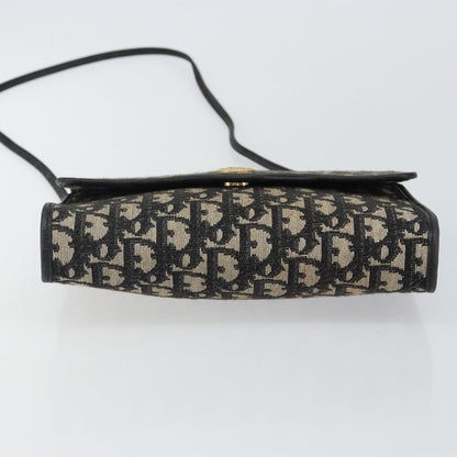 Christian Dior Vintage Trotter Shoulder Bag Canvas, NAVY, CANVAS, Shoulder bag