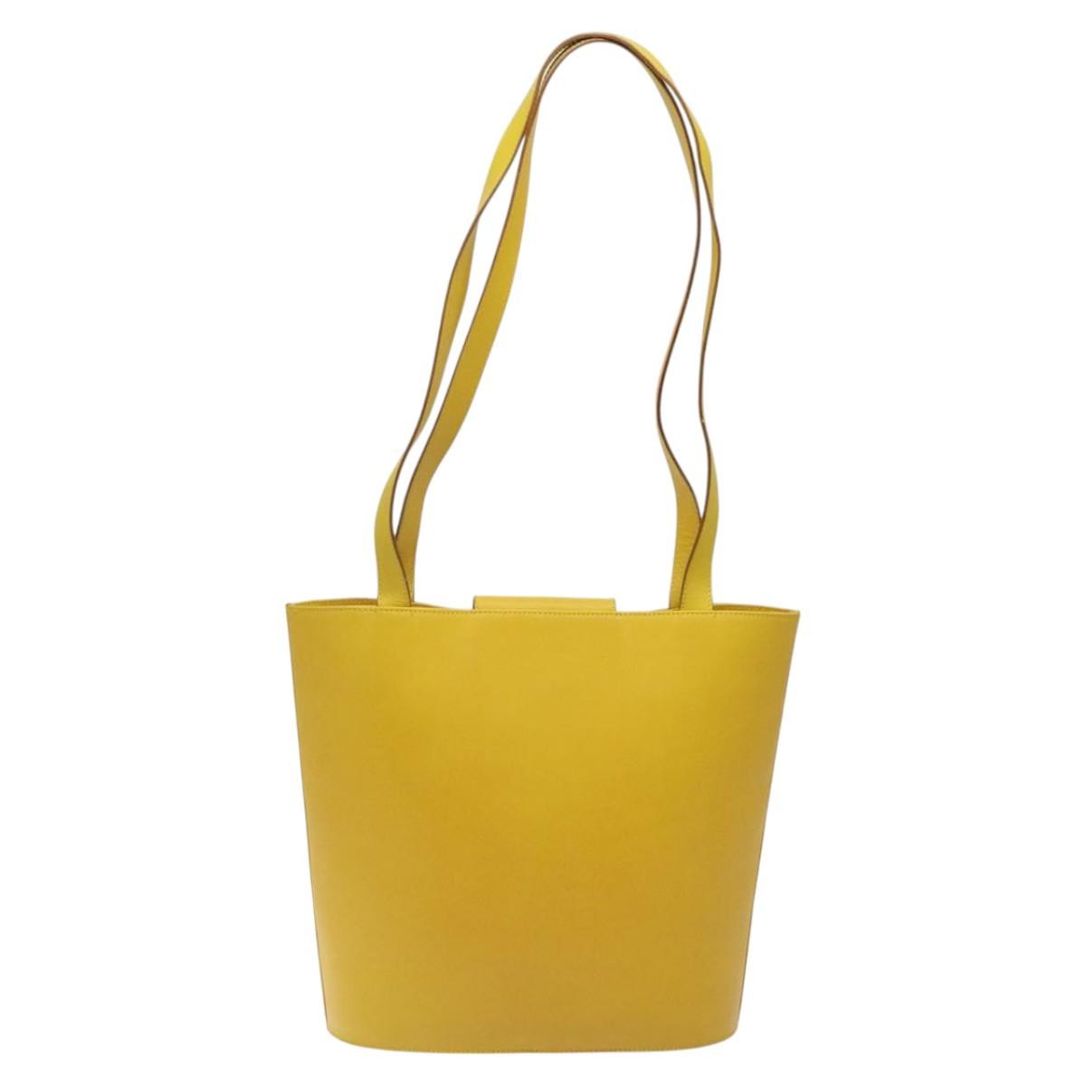 Salvatore Ferragamo Shoulder Bag Leather, YELLOW, LEATHER, Shoulder bag