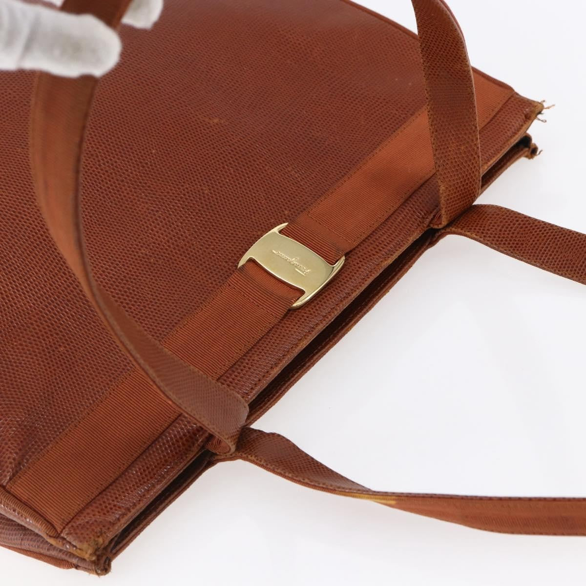 Salvatore Ferragamo Vala tote Leather, BROWN, LEATHER, Tote bag