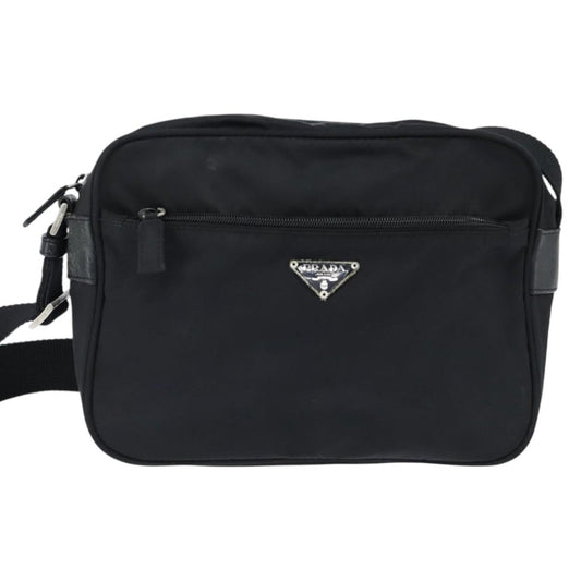 Prada Front Pocket Camera Bag Tessuto, BLACK, NYLON, Shoulder bag