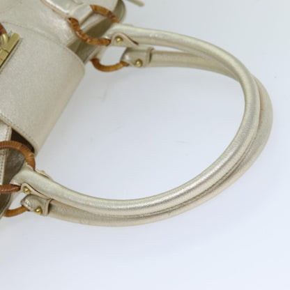 Salvatore Ferragamo Marisa Satchel Leather, GOLD, LEATHER, Handbag