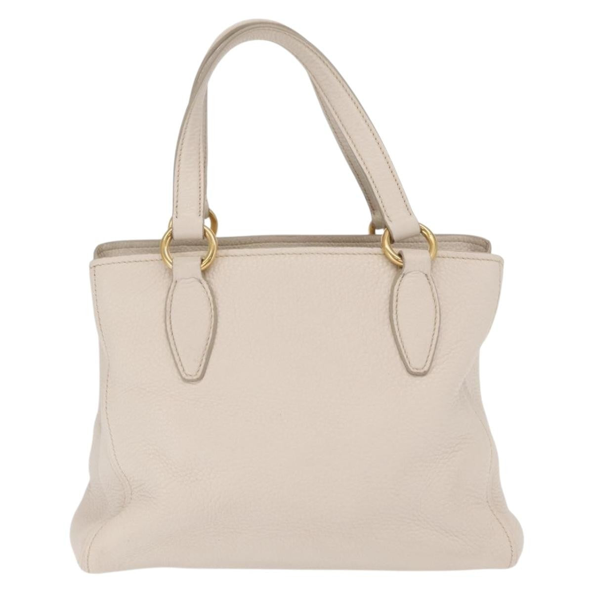 Miu Miu Phenix Convertible Tote Leather, WHITE, LEATHER, Handbag
