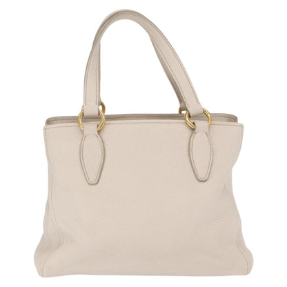 Miu Miu Phenix Convertible Tote Leather, WHITE, LEATHER, Handbag