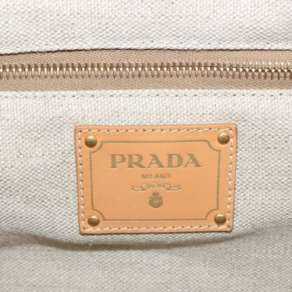 Prada Canapa Open Tote Canvas, BLACK, CANVAS, Tote bag