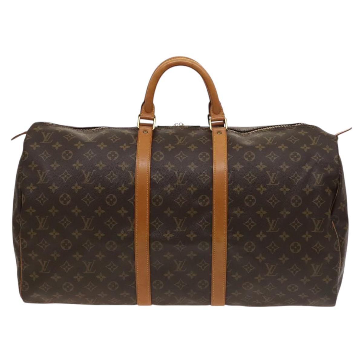 Louis Vuitton Keepall Bag Monogram Canvas, BROWN, CANVAS, Travel bag