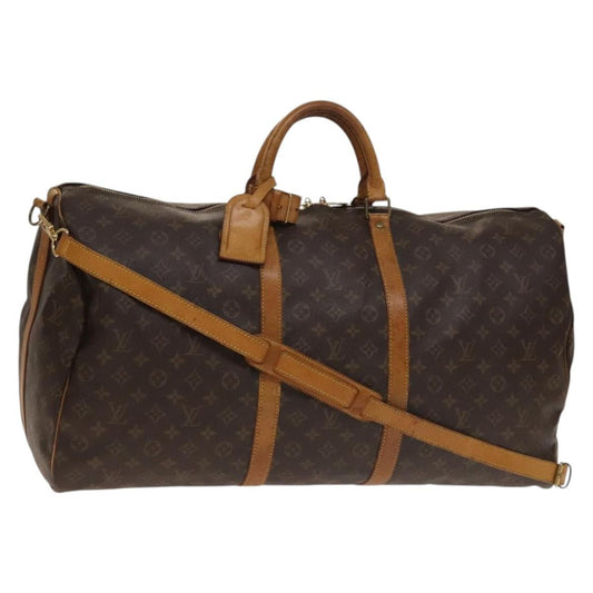 Louis Vuitton Keepall Bandouliere Bag Monogram Canvas, BROWN, CANVAS, Travel bag