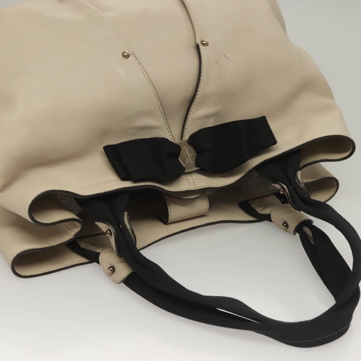Salvatore Ferragamo Vara bow tote Leather, BEIGE, LEATHER, Tote bag