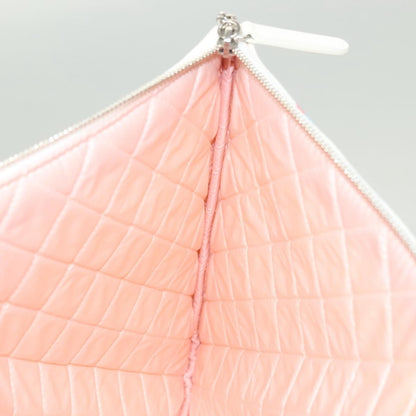 Chanel Coco Cuba Pouch Printed Quilted Canvas, WHITE, CANVAS, Clutche & pouche