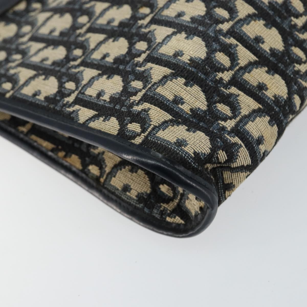 Christian Dior Vintage Trotter Shoulder Bag Canvas, NAVY, CANVAS, Shoulder bag