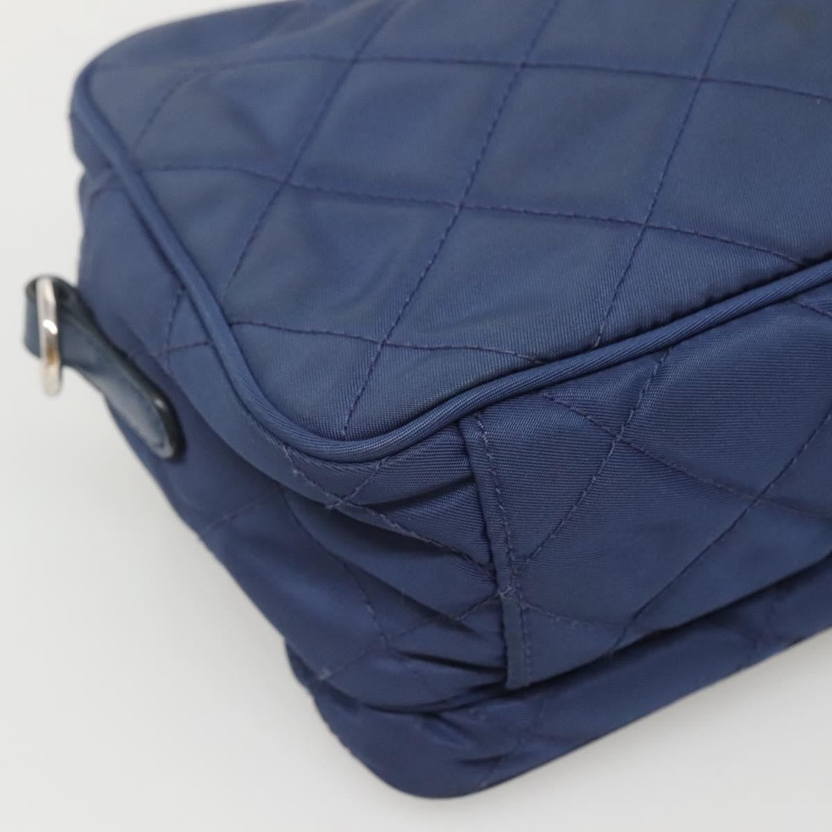 Prada Front Pocket Camera Bag Quilted Tessuto, BLUE, NYLON, Shoulder bag