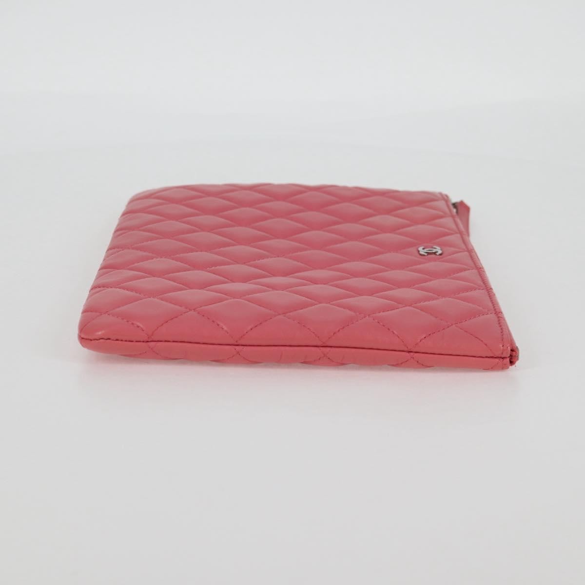 Chanel O Case Clutch Quilted Lambskin, PINK, LEATHER, Clutche & pouche