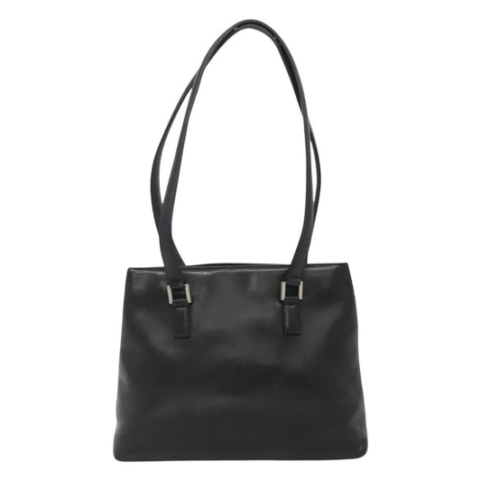 Chanel Vintage Shoulder Bag Leather, BLACK, LEATHER, Shoulder bag