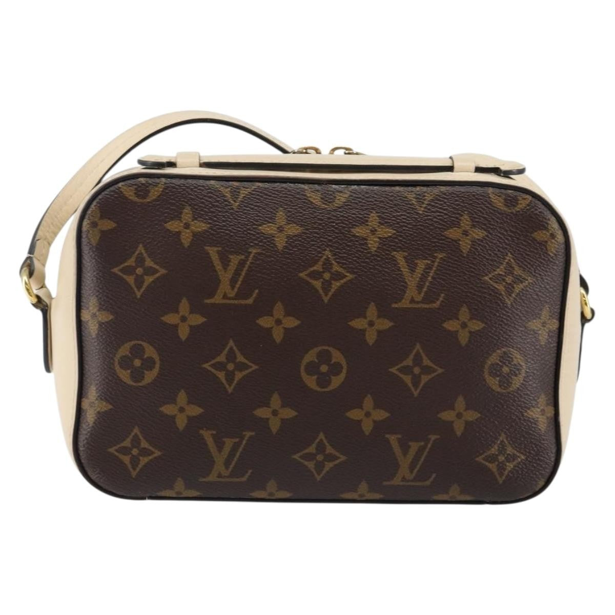 Louis Vuitton Saintonge Handbag Monogram Canvas with Leather, WHITE, CANVAS, Handbag