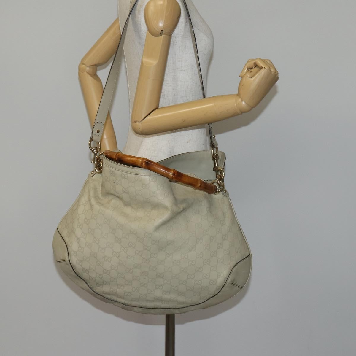 Gucci Vintage Diana Bamboo Shoulder Bag Leather, BEIGE, LEATHER, Shoulder bag