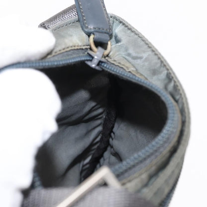 Prada Front Zip Convertible Flat Messenger Tessuto with Leather, GRAY, NYLON, Shoulder bag