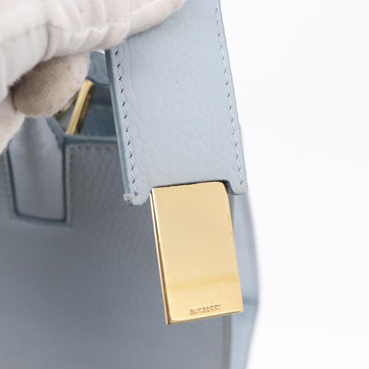 Burberry Frances Tote Leather, BLUE, LEATHER, Handbag