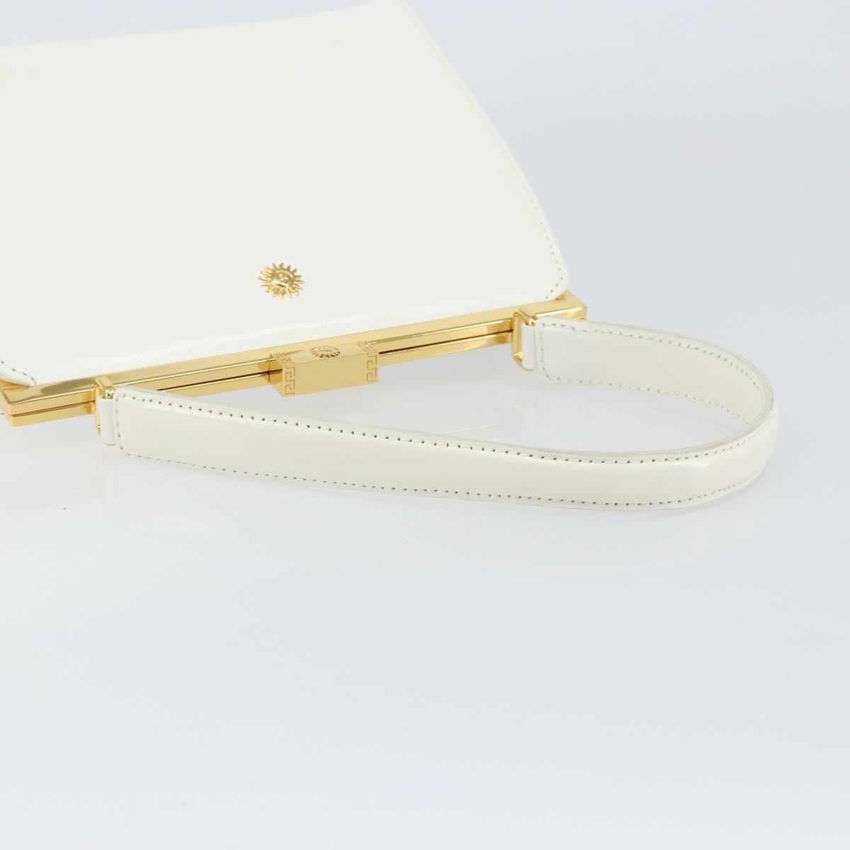 Versace Vintage Handbag Leather, WHITE, LEATHER, Handbag