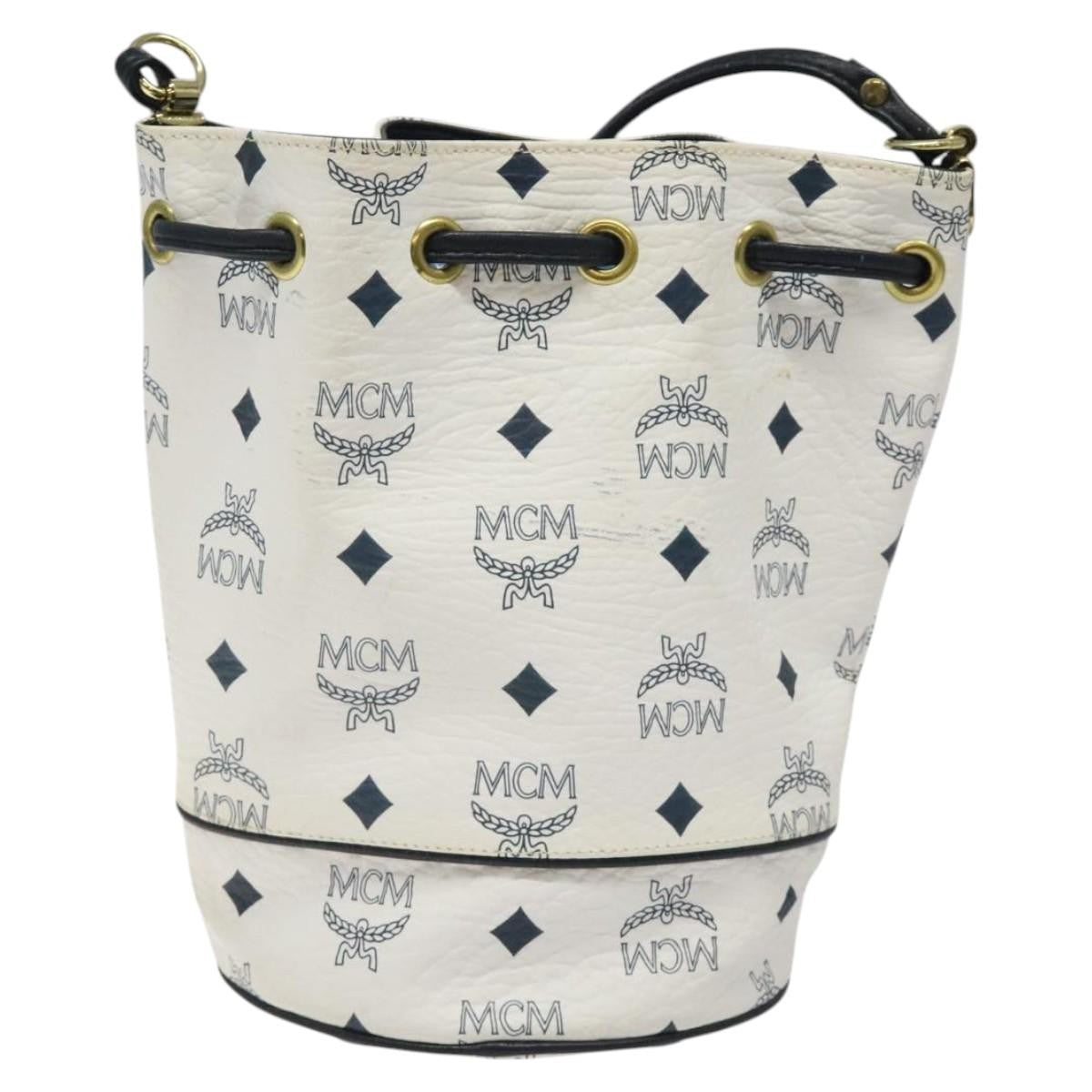 MCM Visetos Shoulder bag PVC, White, PVC, Shoulder Bag