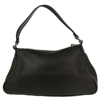 Chanel Lax Front Zip Bag Pebbled Leather, BLACK, LEATHER, Shoulder bag