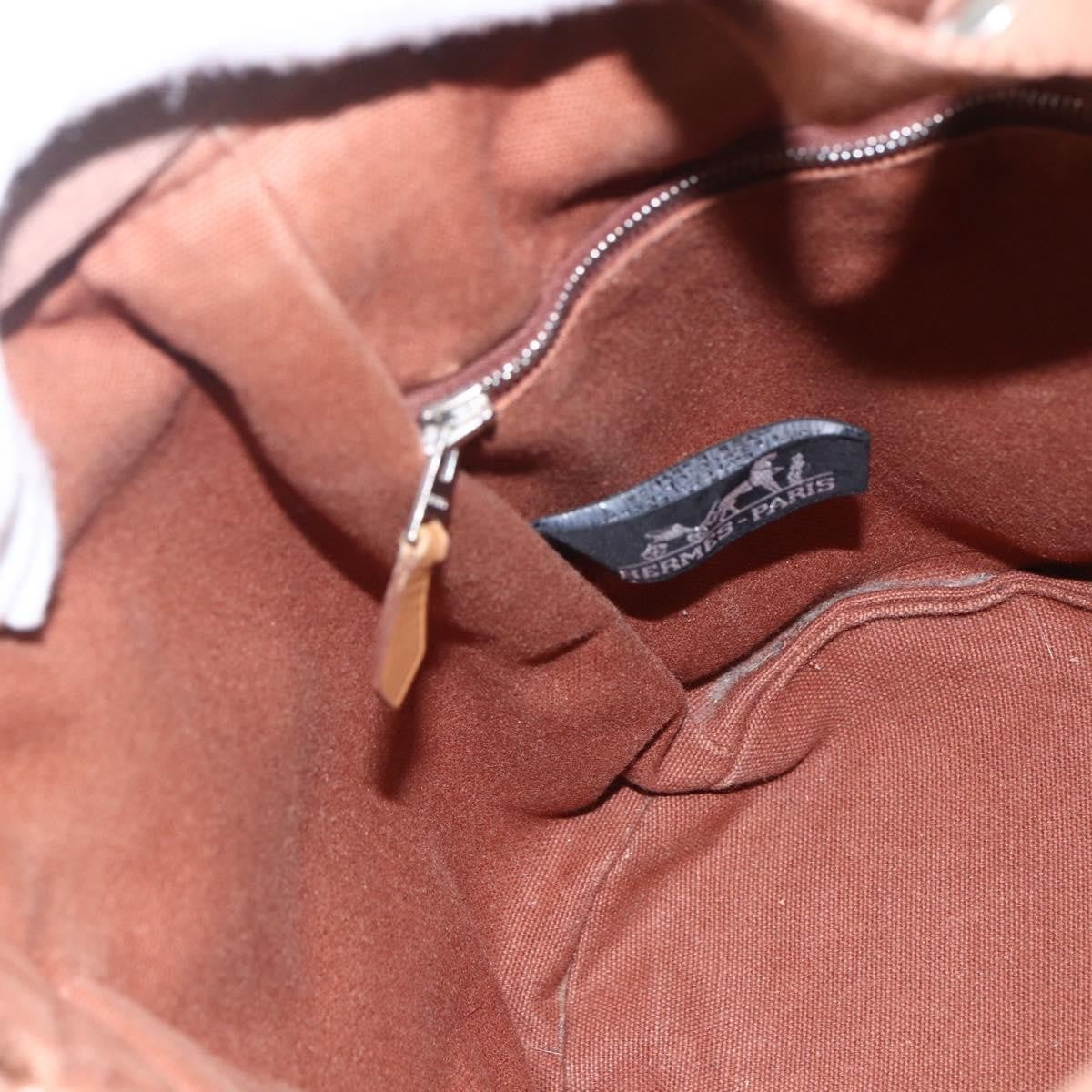 Hermes Saxo Handbag Toile, BEIGE, CANVAS, Handbag