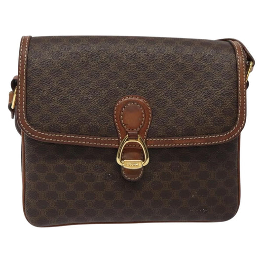 Celine Macadam Shoulder Bag Canvas, BROWN, CANVAS, Shoulder bag