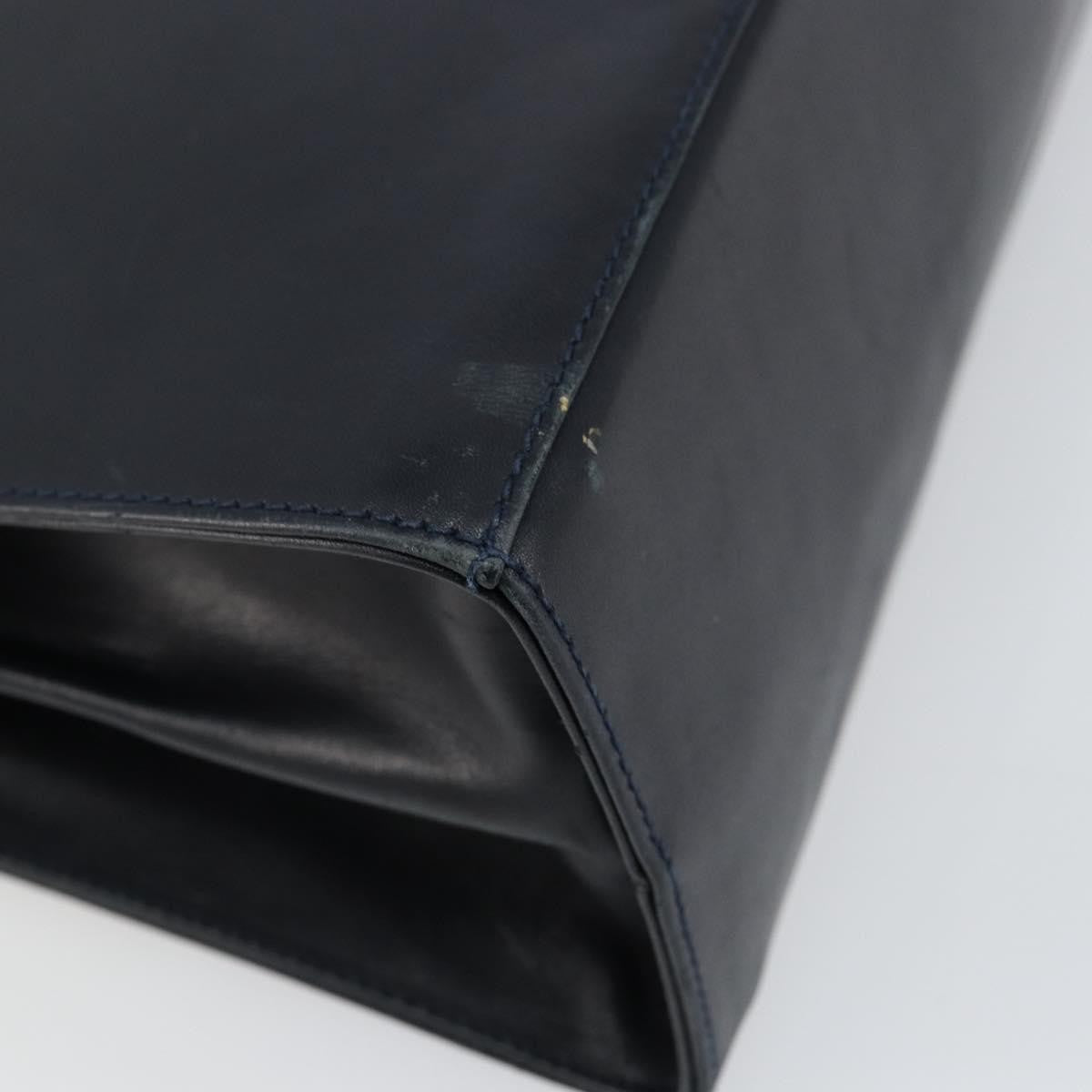 Salvatore Ferragamo Gancini Convertible Top Handle Bag Leather, NAVY, LEATHER, Handbag