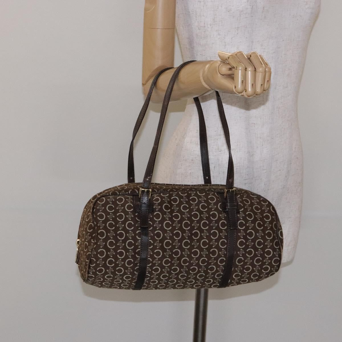 Celine Vintage Macadam Handbag Macadam, BROWN, CANVAS, Handbag