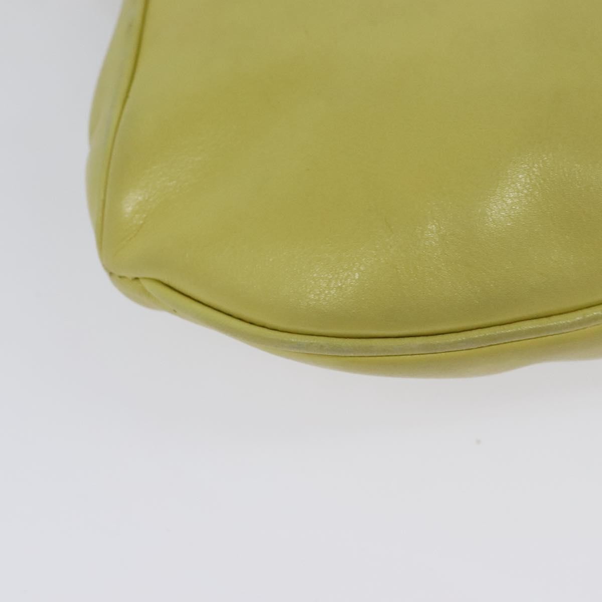Celine Flap Shoulder Bag Leather, YELLOW, LEATHER, Shoulder bag